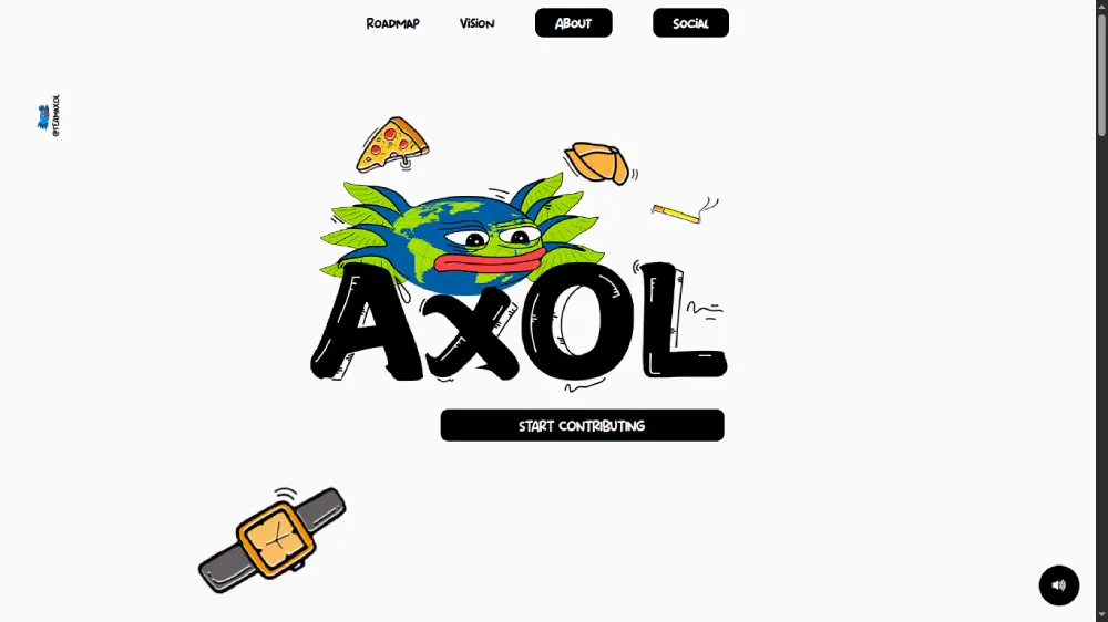 Imagem da Landing Page do Axol