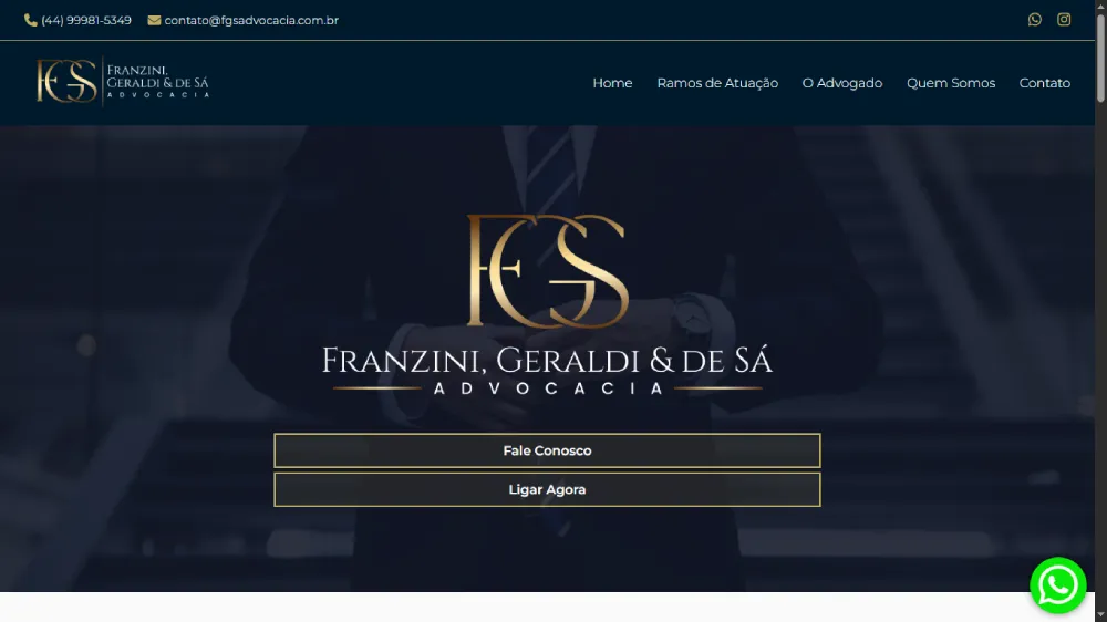 Imagem da Landing Page do Franzini, Geraldi & de Sá | Advocacia