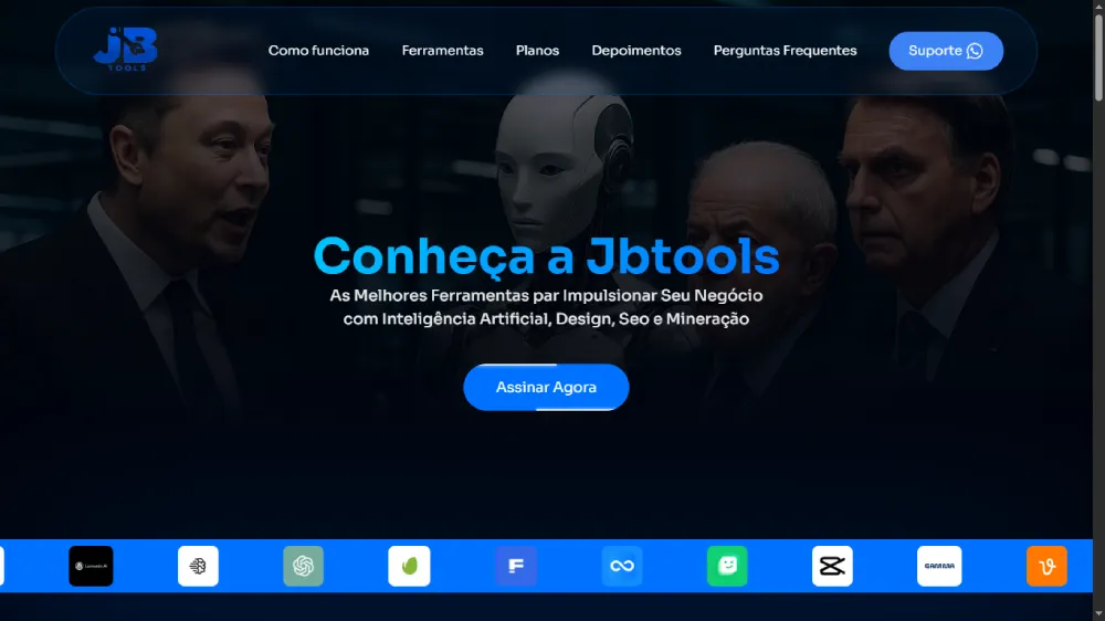 Imagem da Landing Page da Jbtools