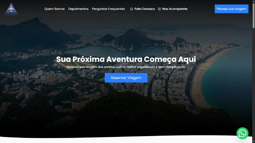 Imagem da Landing Page da Power Destinos