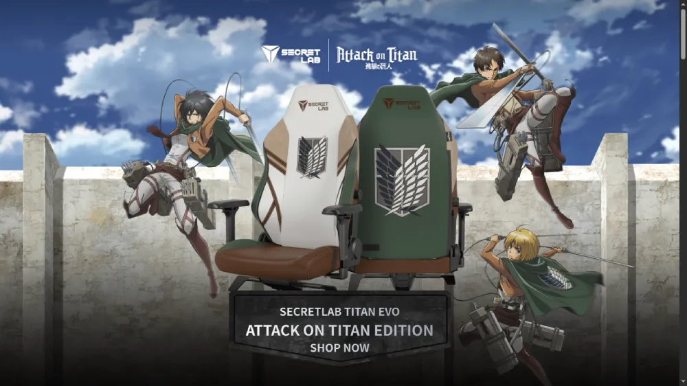 Imagem da Landing Page da Secretlab Titan Evo